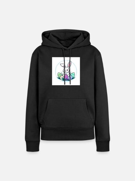 Ei, Ei, Osterzeit! - Frauen Premium Bio Hoodie - Schwarz