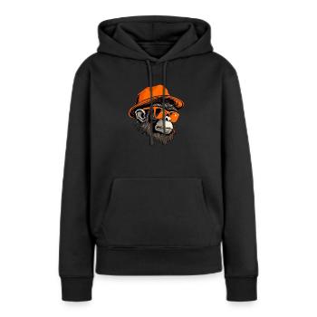 Cool Hip Hop Monkey – Streetwear Style Design - Women’s Premium Organic Hoodie - black - Front - Julia (174cm)