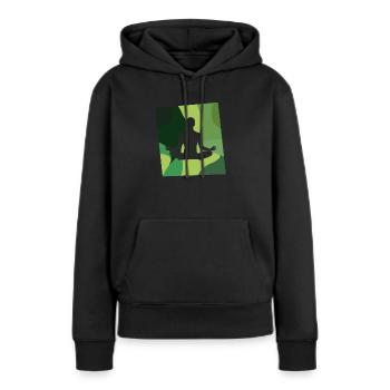 Meditation Breathing - Women’s Premium Organic Hoodie - black - Front - Julia (174cm)