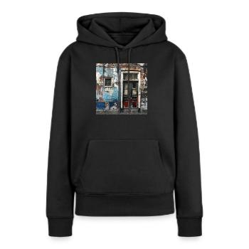 Lost Place Haustür No. 5 verlassen verfallen urban - Frauen Premium Bio Hoodie - Schwarz - Vorne - Julia (174cm)