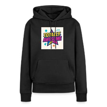 Totally Awesome – Star Power - Frauen Premium Bio Hoodie - Schwarz - Vorne - Julia (174cm)
