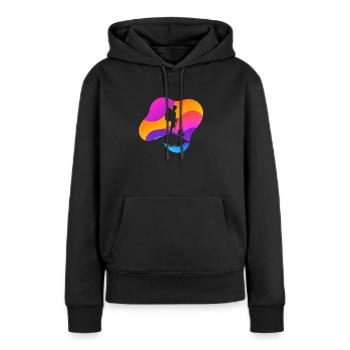 Randonnée Alpinistes du sommet - Sweat à capuche Premium bio Femme - noir - Devant - Julia (174cm)