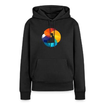 Meditation Stressabbau Achtsamkeit - Frauen Premium Bio Hoodie - Schwarz - Vorne - Julia (174cm)