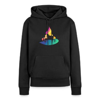 Klavier Tastatur - Frauen Premium Bio Hoodie - Schwarz - Vorne - Julia (174cm)