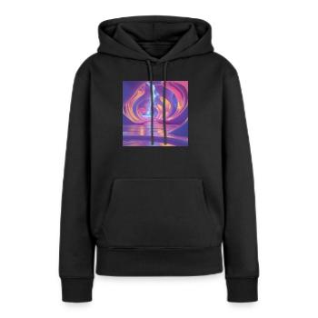 Designs fantastiques - Sweat à capuche Premium bio Femme - noir - Devant - Julia (174cm)