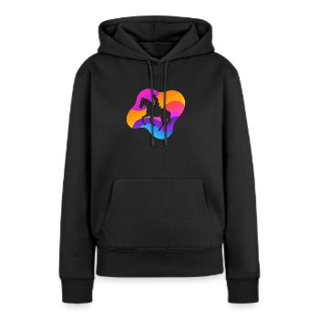 Chevaux Tête de Cheval Ross - Sweat à capuche Premium bio Femme - noir - Devant - Julia (174cm)