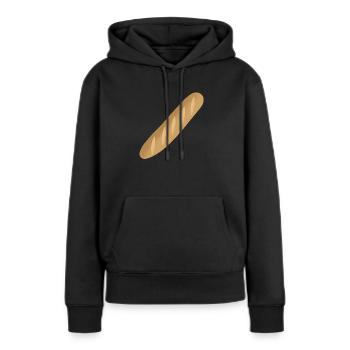 Baguette - Sweat à capuche Premium bio Femme - noir - Devant - Julia (174cm)