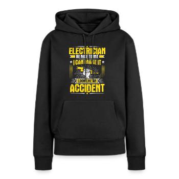 Électricien électricien électricien - Sweat à capuche Premium bio Femme - noir - Devant - Julia (174cm)