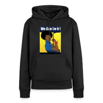 Vintage Woman Afro Retro Cup - Women’s Premium Organic Hoodie - black - Front - Julia (174cm)