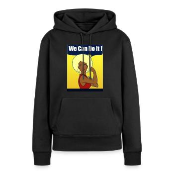 Woman Vintage Retro Woman Afro Hairstyle - Women’s Premium Organic Hoodie - black - Front - Julia (174cm)