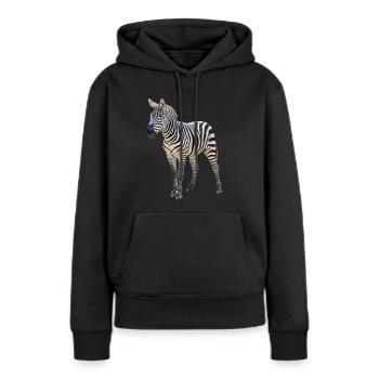 Zèbre - Sweat à capuche Premium bio Femme - noir - Devant - Julia (174cm)