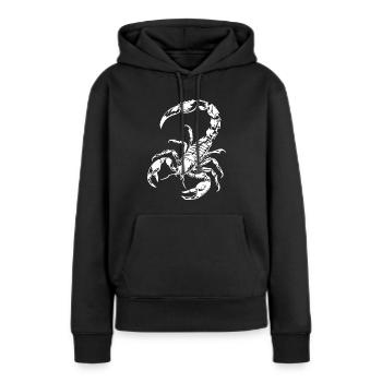 Scorpion - Sweat à capuche Premium bio Femme - noir - Devant - Julia (174cm)