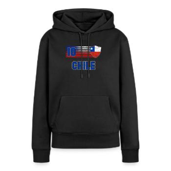 Chile - Frauen Premium Bio Hoodie - Schwarz - Vorne - Julia (174cm)