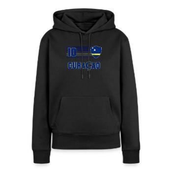 Curaçao - Frauen Premium Bio Hoodie - Schwarz - Vorne - Julia (174cm)