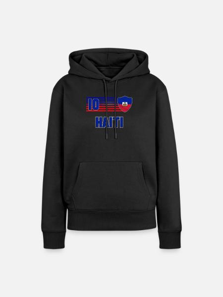 Haiti - Frauen Premium Bio Hoodie - Schwarz