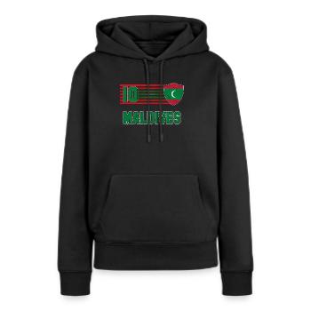 Maldives - Sweat à capuche Premium bio Femme - noir - Devant - Julia (174cm)