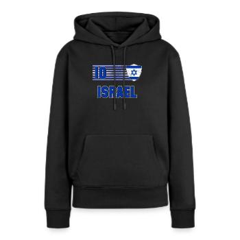 Israel - Frauen Premium Bio Hoodie - Schwarz - Vorne - Julia (174cm)