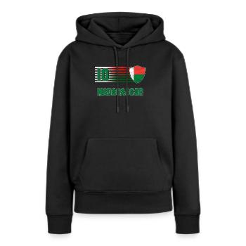 Macédoine - Sweat à capuche Premium bio Femme - noir - Devant - Julia (174cm)