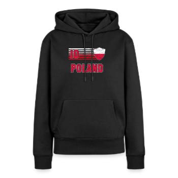 Polen - Frauen Premium Bio Hoodie - Schwarz - Vorne - Julia (174cm)