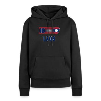 Laos - Sweat à capuche Premium bio Femme - noir - Devant - Julia (174cm)