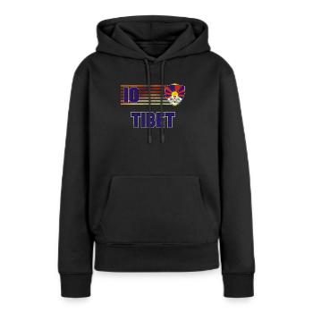 Tibet - Sweat à capuche Premium bio Femme - noir - Devant - Julia (174cm)