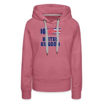 Regno Unito - Felpa con cappuccio ecologica premium da donna - malva - Fronte - Isabella (175cm)