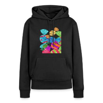 Bonbons - Sweat à capuche Premium bio Femme - noir - Devant - Julia (174cm)