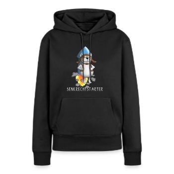 Lustige Rakete - Abheben - Start - Frauen Premium Bio Hoodie - Schwarz - Vorne - Julia (174cm)