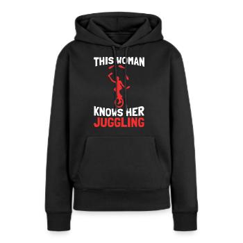 Jongleur Jongleur - Sweat à capuche Premium bio Femme - noir - Devant - Julia (174cm)