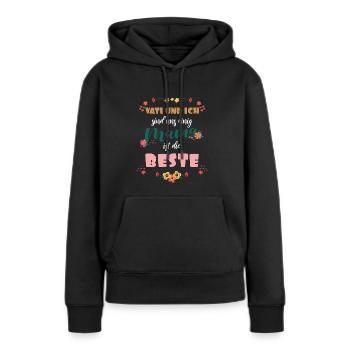 Mama ist die beste - Frauen Premium Bio Hoodie - Schwarz - Vorne - Julia (174cm)
