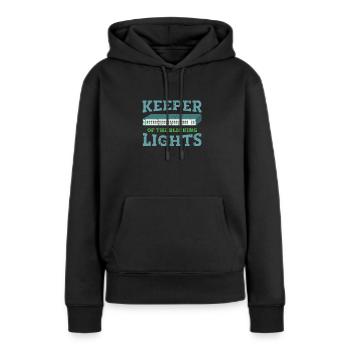 Keeper of the blinking lights - cloud - Women’s Premium Organic Hoodie - black - Front - Julia (174cm)