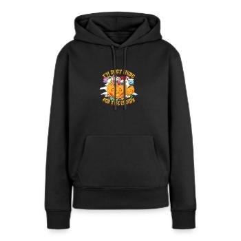 Je suis juste ici pour les bonbons - les amateurs de bonbons - Sweat à capuche Premium bio Femme - noir - Devant - Julia (174cm)