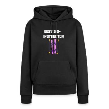 Meilleur moniteur de ski - Sweat à capuche Premium bio Femme - noir - Devant - Julia (174cm)