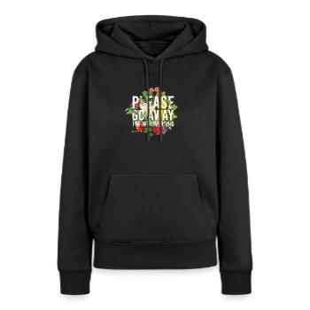 S’il vous plaît, partez Je suis introverti - auto-isolement - Sweat à capuche Premium bio Femme - noir - Devant - Julia (174cm)