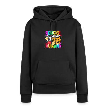 Schulhüter von winzigen Menschen - sauber - Frauen Premium Bio Hoodie - Schwarz - Vorne - Julia (174cm)
