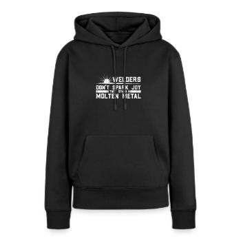 Finden Sie Ihr Abenteuer, Schritt für Schritt - Wandern - Frauen Premium Bio Hoodie - Schwarz - Vorne - Julia (174cm)