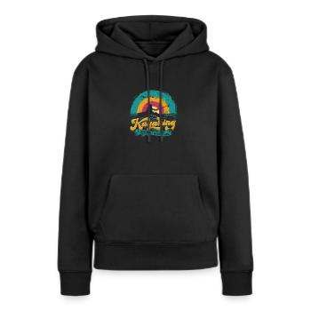 Kajakfahren - Ein Workout mit Aussicht - Kajakfahren - Frauen Premium Bio Hoodie - Schwarz - Vorne - Julia (174cm)