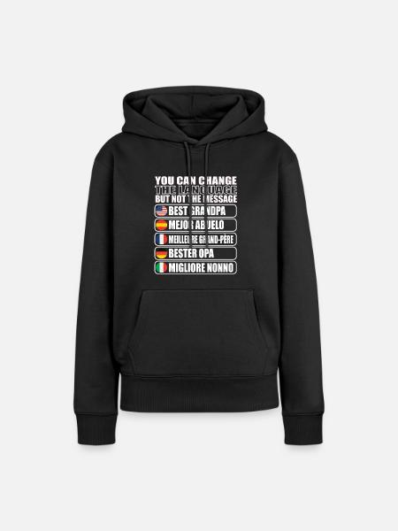 Opa Großvater Geschenkidee - Dame Premium hoodie, økologisk bomuld - sort