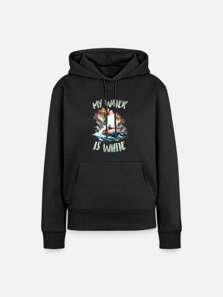 Fluss Rafting - Frauen Premium Bio Hoodie - Schwarz