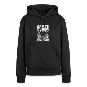Space Explorer - Space - Sweat à capuche Premium bio Femme - noir - Devant - Julia (174cm)