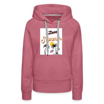 I Love Summer - Frauen Premium Bio Hoodie - Malve - Vorne - Isabella (175cm)
