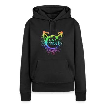 gay,gay pride,pride, LGBT,regenbogen - Frauen Premium Bio Hoodie - Schwarz - Vorne - Julia (174cm)