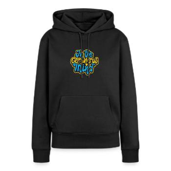 Dans les coins de mon - Mémoire - Sweat à capuche Premium bio Femme - noir - Devant - Julia (174cm)