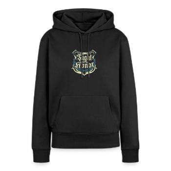 Fight with Honor - Gladiator - Women’s Premium Organic Hoodie - black - Front - Julia (174cm)