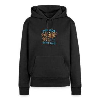 Ich habe 5 Fouls und ich habe keine Angst, sie zu benutzen - Frauen Premium Bio Hoodie - Schwarz - Vorne - Julia (174cm)