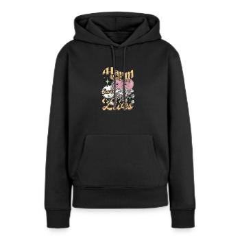 Réduction des méfaits Sauver des vies prévenir - Sweat à capuche Premium bio Femme - noir - Devant - Julia (174cm)