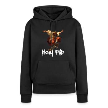 Holy Flip - Jesus Ollie Flip Skateboard - Women’s Premium Organic Hoodie - black - Front - Julia (174cm)