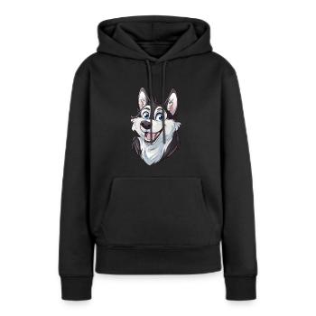 Husky de Sibérie | Illustration de dessin animé - Sweat à capuche Premium bio Femme - noir - Devant - Julia (174cm)