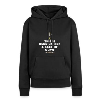 Cela coule comme un sac de noix Proverbe - Français - Sweat à capuche Premium bio Femme - noir - Devant - Julia (174cm)
