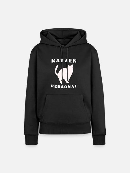 Katzenpersonal - Frauen Premium Bio Hoodie - Schwarz